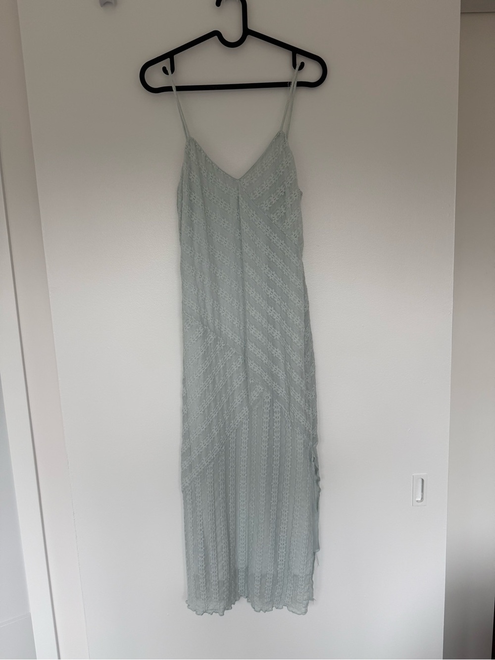 Mint Lace Dress with Side Slit